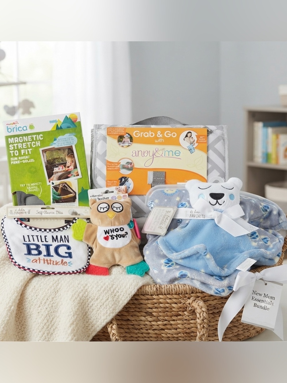 Baby Bundle Sun Shade Bibs Toy Blanket Changing pad All New Baby Shower